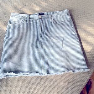 Just Black pinstriped NWOT short jean skirt